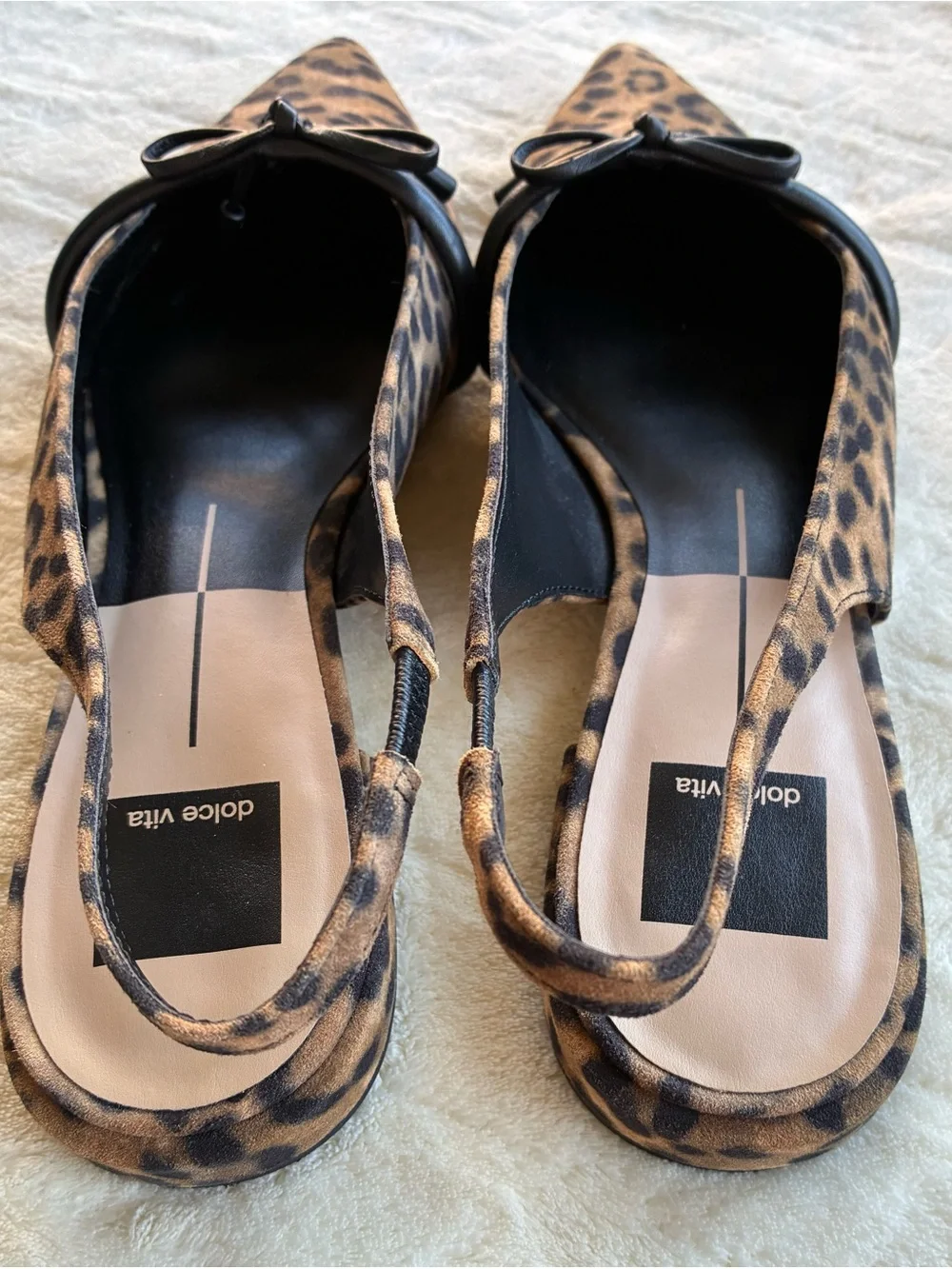 Dolce Vita Women's Leopard Print Pointed Slingback Flats Size 8.5